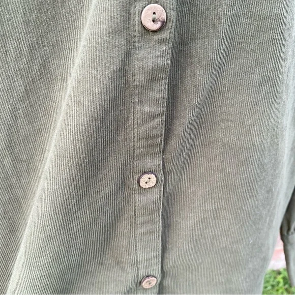 BNWT George Size 18 Khaki Green Cord Collared Top Blouse 100% Cotton Long Sleeve - Picture 9 of 13